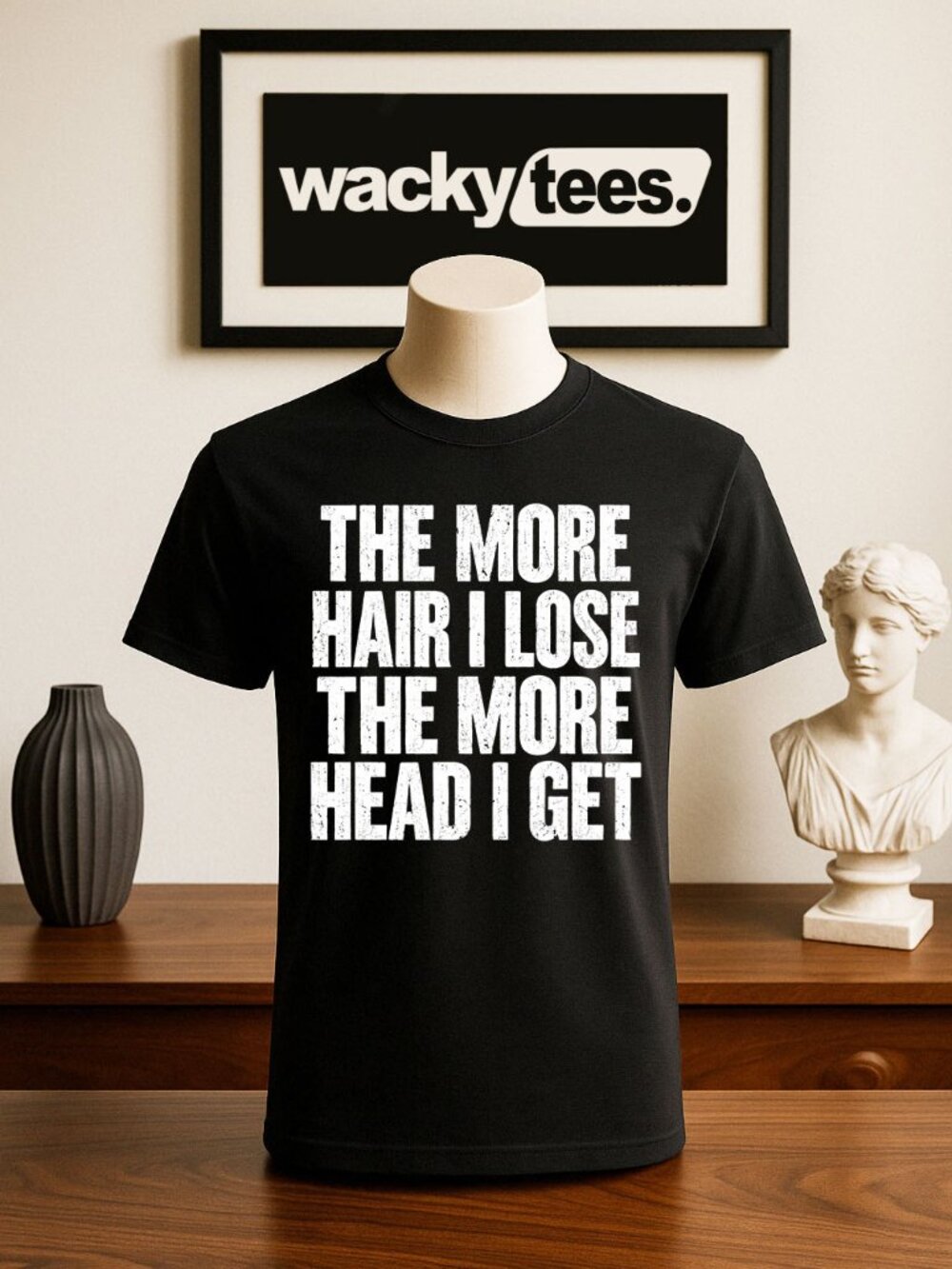 The More Hair I Lose The More Head I Get Funny Adult Humor Graphic Tee Shirt